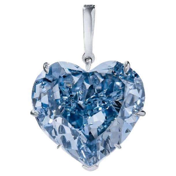 Exceptional GIA Certified 17 Carat Fancy Light Blue Platinum Platinum Pendant: EXCEPTIONAL GIA Certified 17 Carat Fancy Light Blue Platinum Platinum PendantVVS1 ClarityStoneDiamond,Blue DiamondWeight17 ctStone CutHeart Cut