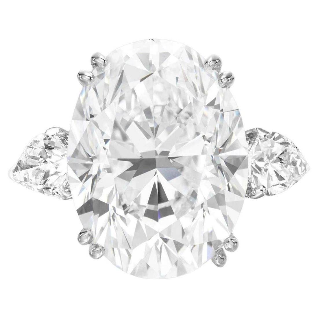 Type IIA Golconda Type GIA Certified 18 Carat Oval Diamond Ring (1 of 1)