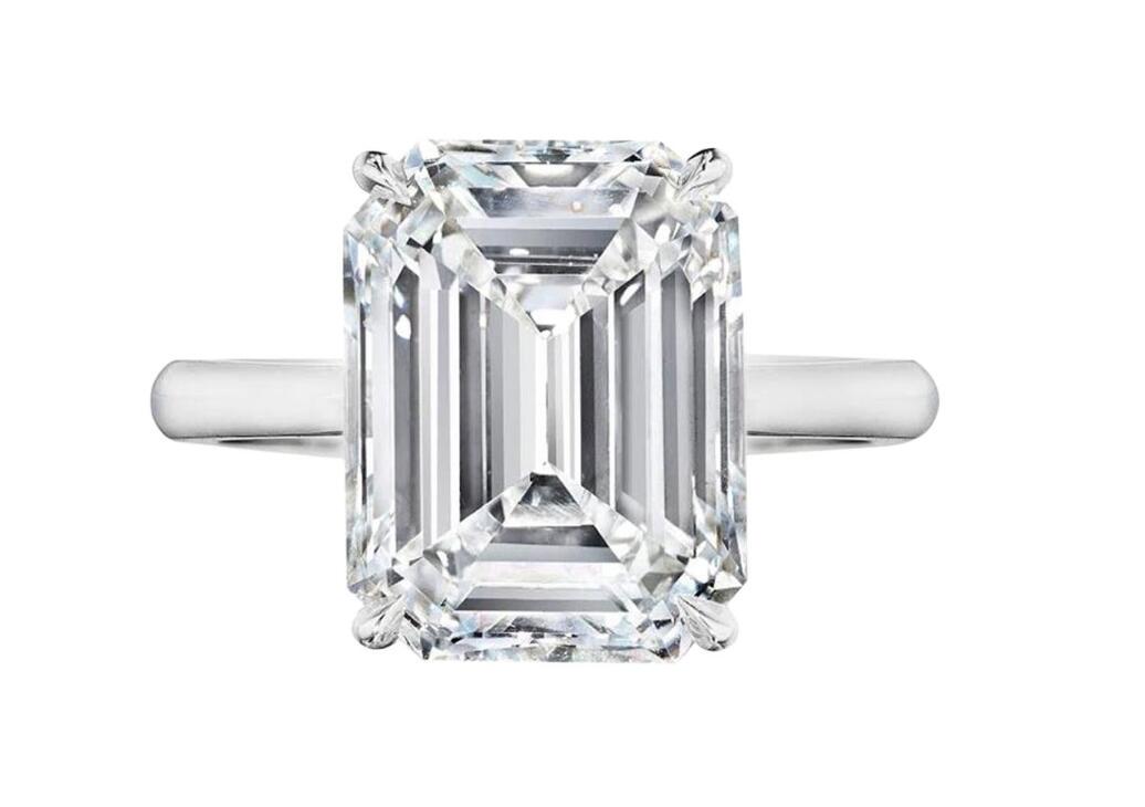 GIA Certified 12.27 Carat Emerald Cut Diamond Engagement Ring (1 of 1)