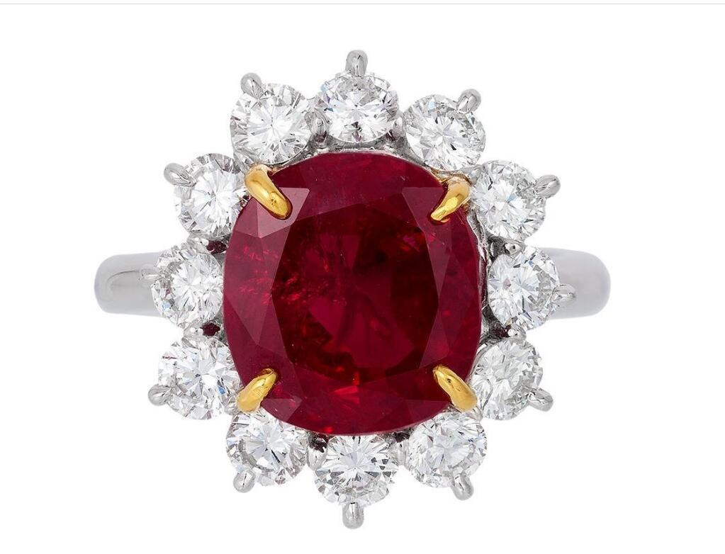 Andreoli GIA Certified 6.03 Carat Burma Ruby Diamond Platinum Ring (1 of 1)