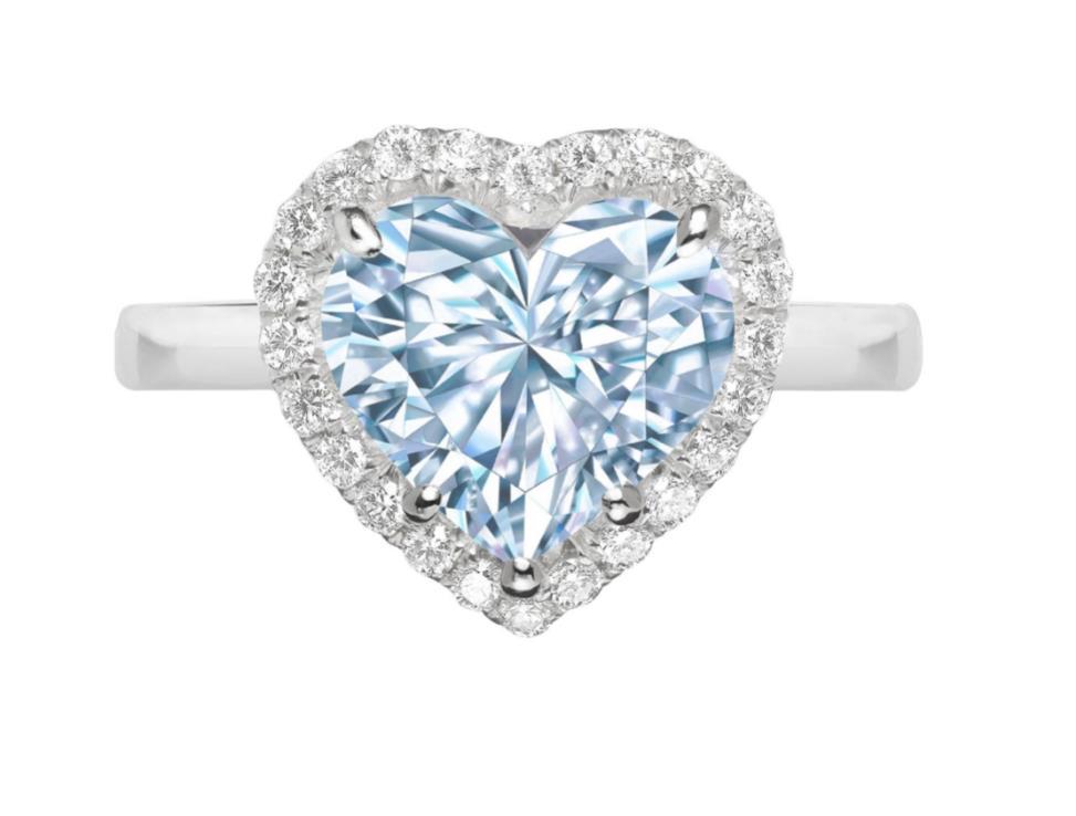 VVS1 GIA Certified 2 Carat Fancy Light Blue Heart Shape Diamond Ring (1 of 1)