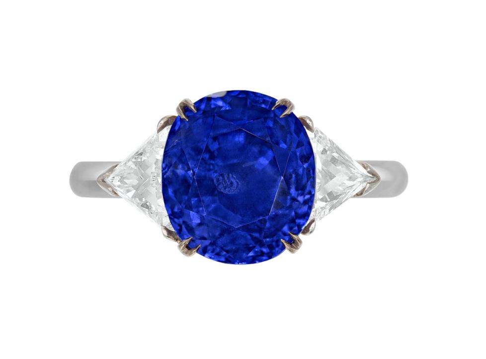 Important Gubelin SSEF AGL Certified 5.70 Carat Kashmir Blue Sapphire Ring (1 of 1)