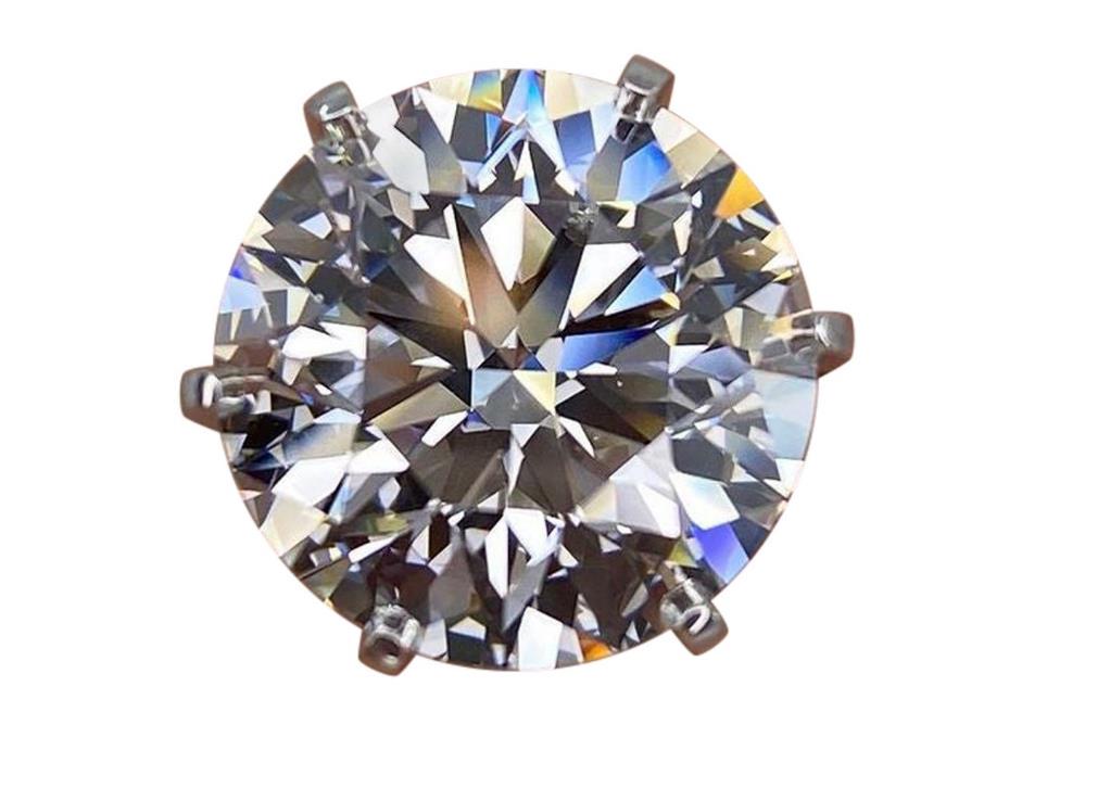 GIA Certified 10 Carat Round Brilliant Cut Diamond Platinum Ring (1 of 1)