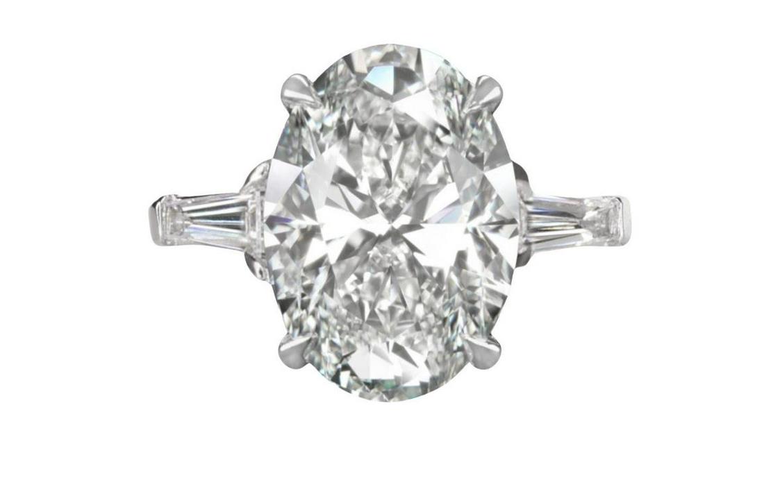 GIA Certified 5.65 Carat Oval Cut White Diamond Ring (1 of 1)