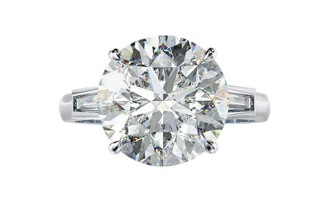 GIA Certified 10.88 Carat Round Diamond Platinum Ring (1 of 1)