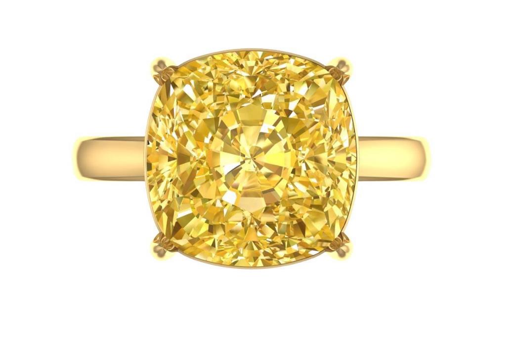 GIA Certified 10.20 Carat Fancy Light Yellow VS1 Clarity Diamond Ring (1 of 1)