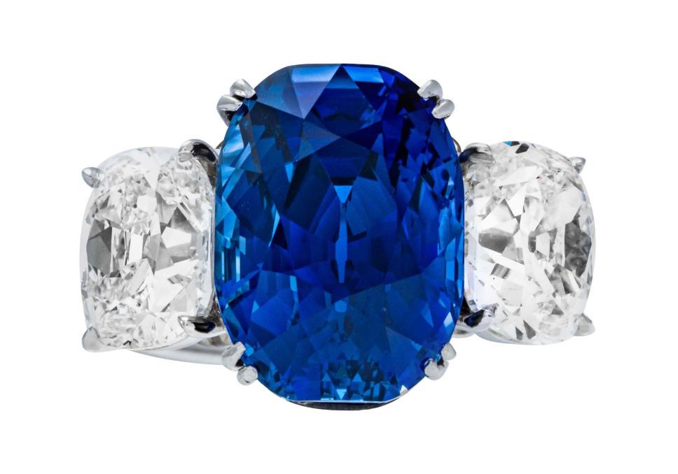 Shreve, Crump & Low 10.88 Carat "Jewel of Kashmir" Sapphire and Diamond Ring (1 of 1)