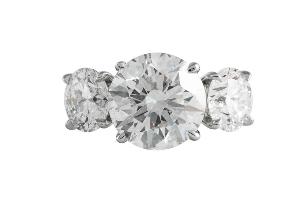 GIA Certified 3.51 Carat H SI1 Round Brilliant Diamond Ring (1 of 1)