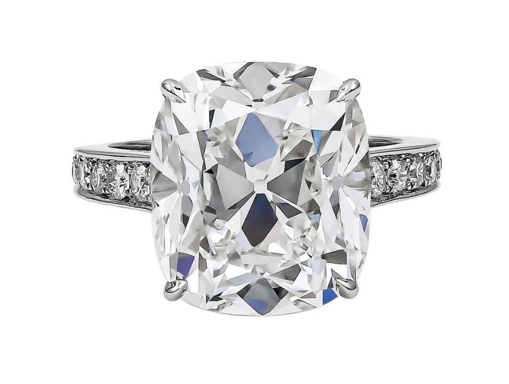 GIA Certified 10.59 Elongated Cushion Brilliant Engagement Ring: GIA Certified 10.59 Elongated Cushion Brilliant Engagement Ring