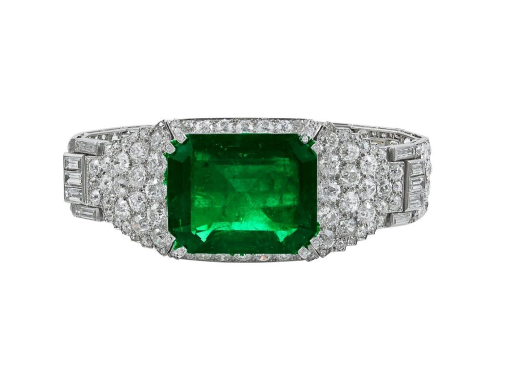 Cartier Colombian Emerald and Diamond Bracelet (1 of 1)