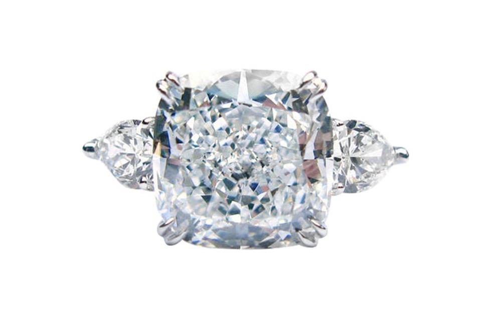 J. Birnbach GIA Certified 8.15 ct E VS2 Cushion Cut Diamond Ring (1 of 1)