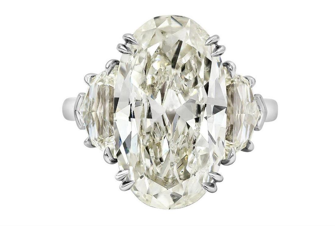 Roman Malakov 6.45 Carat Oval Cut Diamond Three-Stone Engagement Ring (1 of 1)