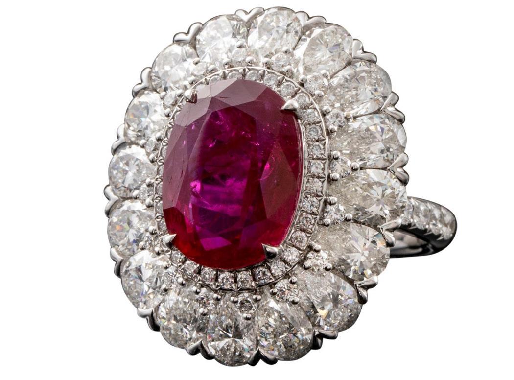 Natural Ruby 7.11ct Pigeon Blood Quality Oval Cut Ring Burma No Heat (1 of 1)