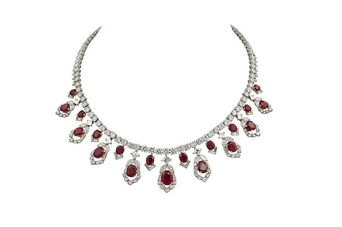 Cartier AGL Certified Ruby Diamond Necklace (1 of 1)
