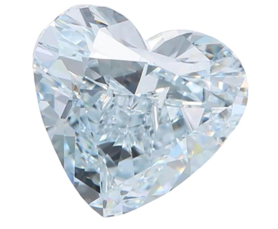 Exceptional GIA Certified 2 Carat Fancy Blue Heart Diamond Platinum Ring (1 of 1)