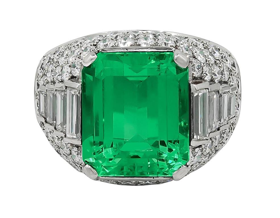 Bulgari Rome Trombino Emerald Diamond Ring (1 of 1)