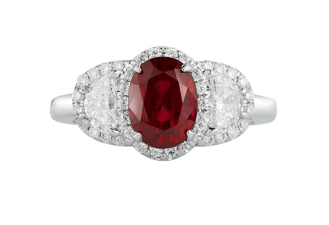Unheated Ruby And Diamond Ring In Platinum By RayazTakat (1 of 1)