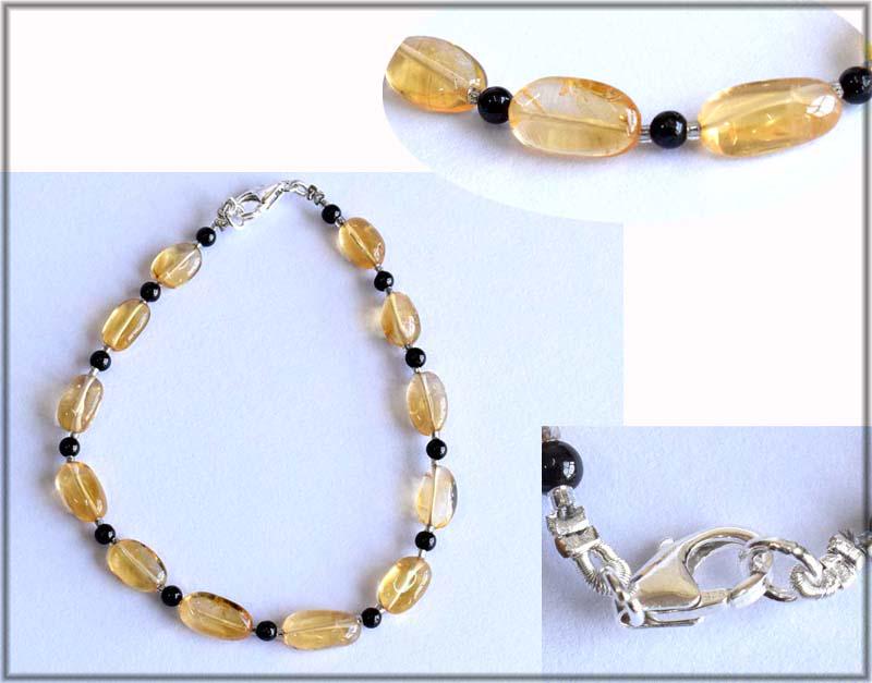 CITRINE AND SPINEL BRACELET W/ 925 SILVER: These are Natural , earth mined CITRINE AND SPINEL beads finished with SOLID 925 Sterling Silver lobster clasp. Length of bracelet 8"