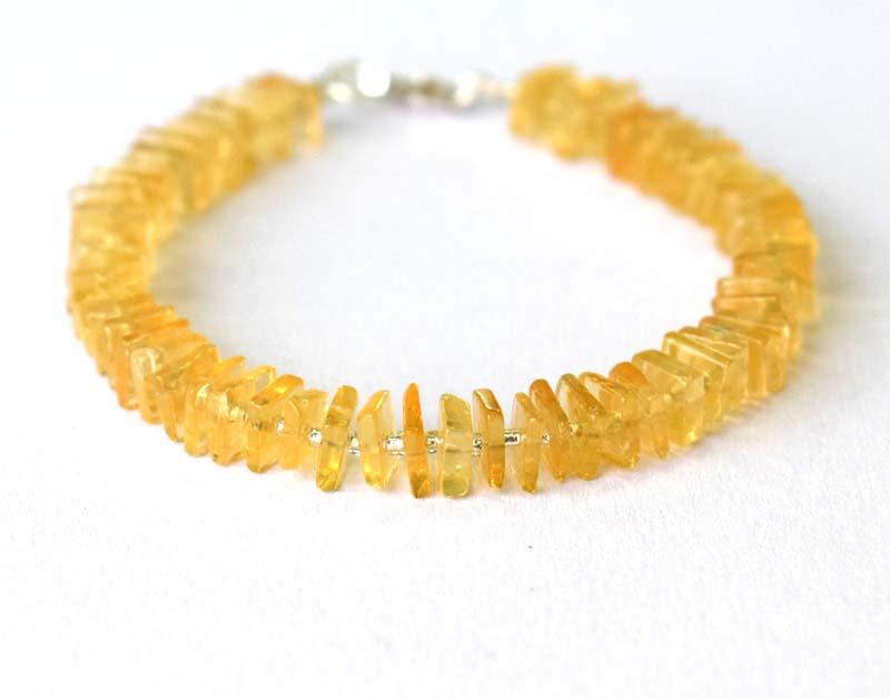 NATURAL CITRINE BRACELET W/ 925 SILVER: These are Natural , earth mined CITRINE beads finished with SOLID 925 Sterling Silver lobster clasp. Length of bracelet 7"