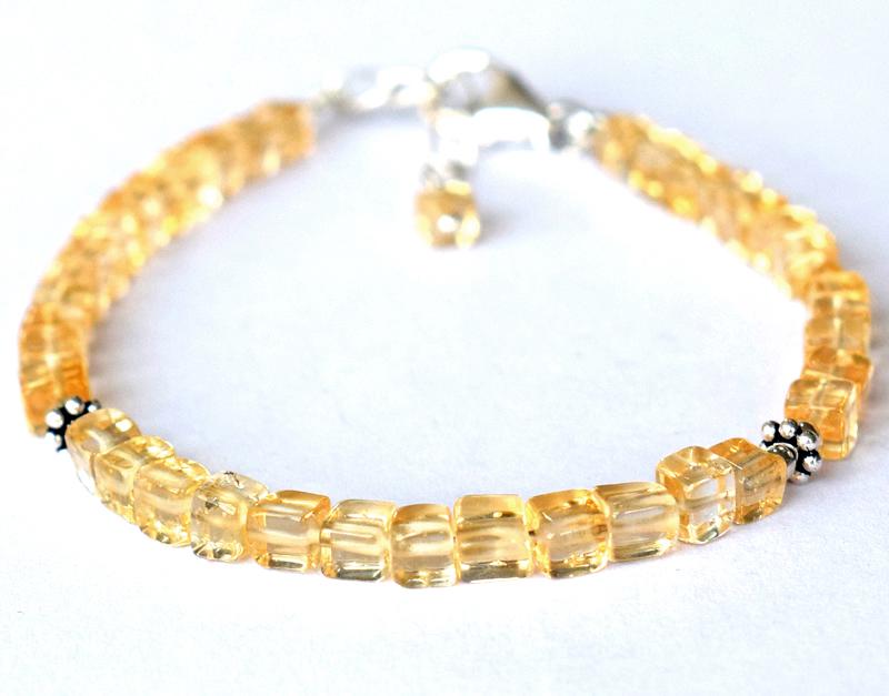 NATURAL CITRINE BRACELET W/ 925 SILVER: These are Natural , earth mined CITRINE beads finished with SOLID 925 Sterling Silver lobster clasp. Clasp is adjustable from 6.5" to 7.5"