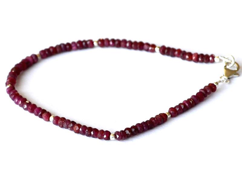 NATURAL RUBY  BRACELET W/ 925 SILVER (1 of 2)