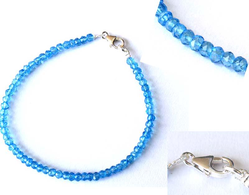 BLUE TOPAZ (COATED) BRACELET W/ 925 SILVER (1 of 5)