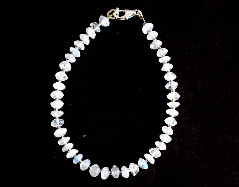 RAINBOW MOONSTONE BRACELET W/ 925 SILVER (1 of 4)