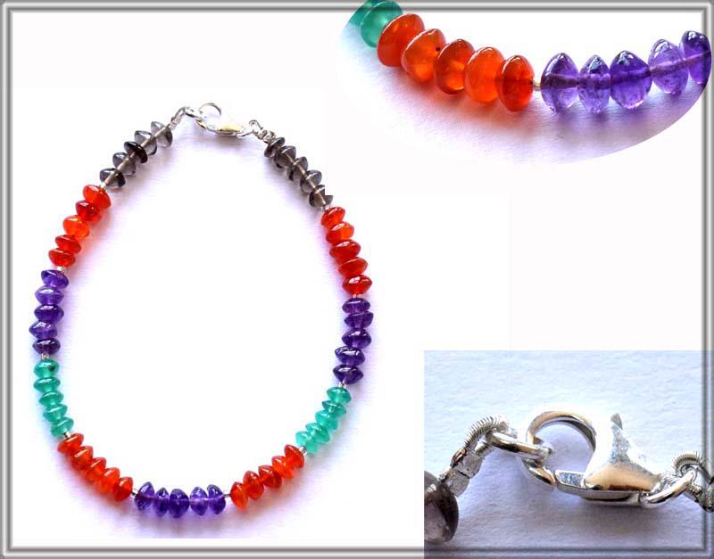 NATURAL GEMSTONE BRACELET W/ 925 SILVER (1 of 5)