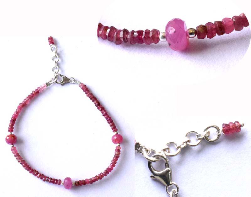 PINK TOURMALINE BRACELET W/ 925 SILVER (1 of 5)