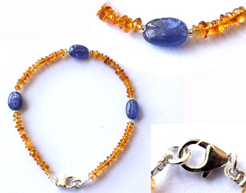 CITRINE AND TANZANITE BRACELET W/ 925 SILVER (1 of 5)