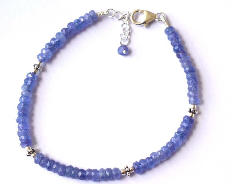 NATURAL TANZANITE BRACELET W/ 925 SILVER (1 of 3)