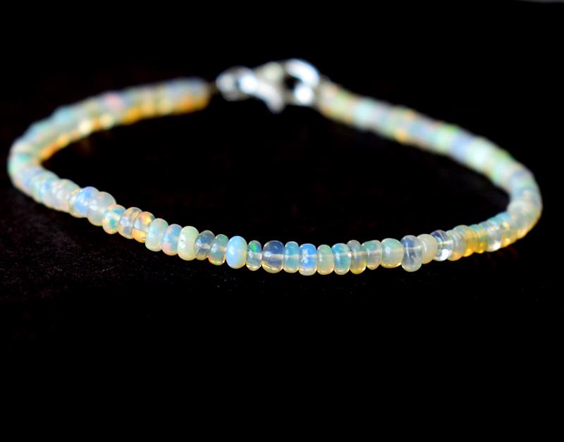 NATURAL ETHIOPIAN OPAL BRACELET W/ 925 SILVER (1 of 3)