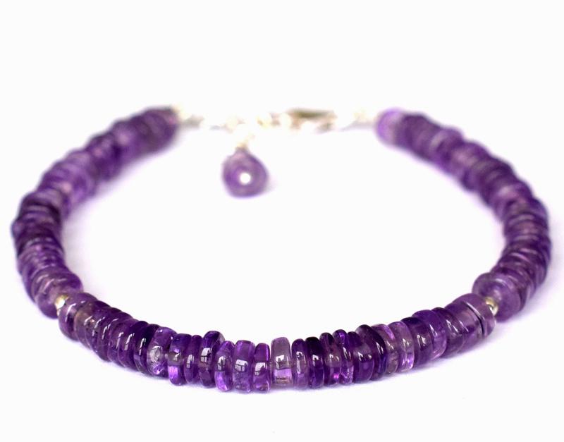 AMETHYST TYRE SHAPED BRACELET W/ 925 SILVER (1 of 4)