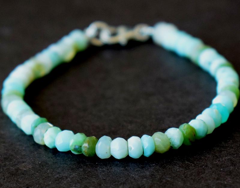 NATURAL PERUVIAN OPAL BRACELET W/ 925 SILVER (1 of 4)