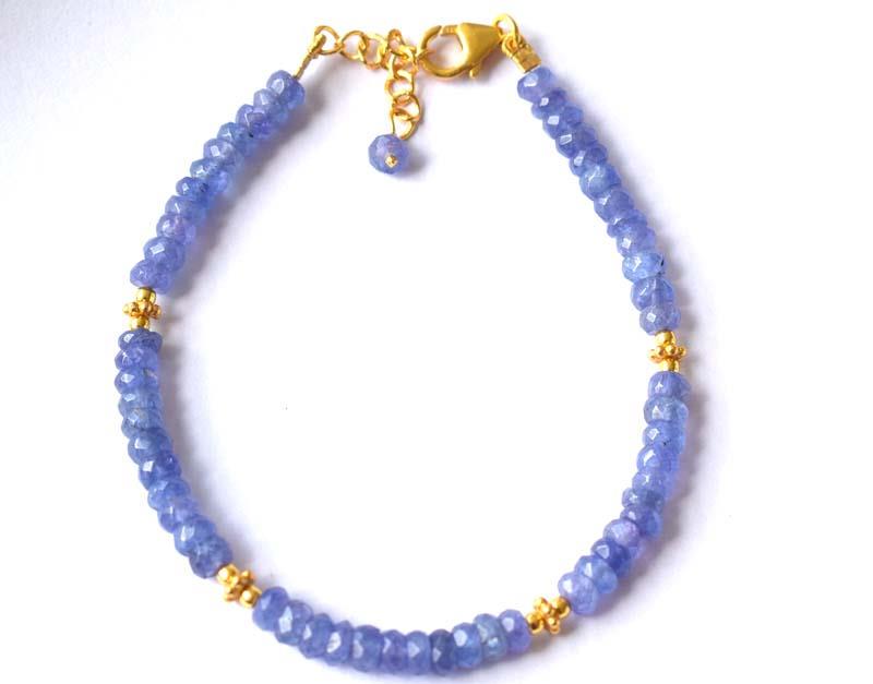 NATURAL TANZANITE RUBY BRACELET W/ 925 SILVER: These are Natural , earth mined TANZANITE beads finished with SOLID 925 Sterling Silver lobster clasp (Gold Plated). All chains and spacers are also Solid 925 Sterling Silver.Clasp is adjustable from 