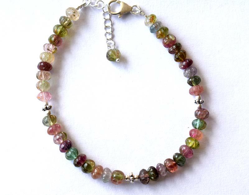 NATURAL TOURMALINE BRACELET W/ 925 SILVER (1 of 3)
