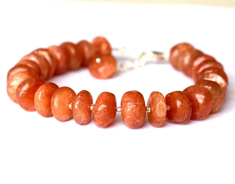 NATURAL SUNSTONE BRACELET W/ 925 SILVER (1 of 3)