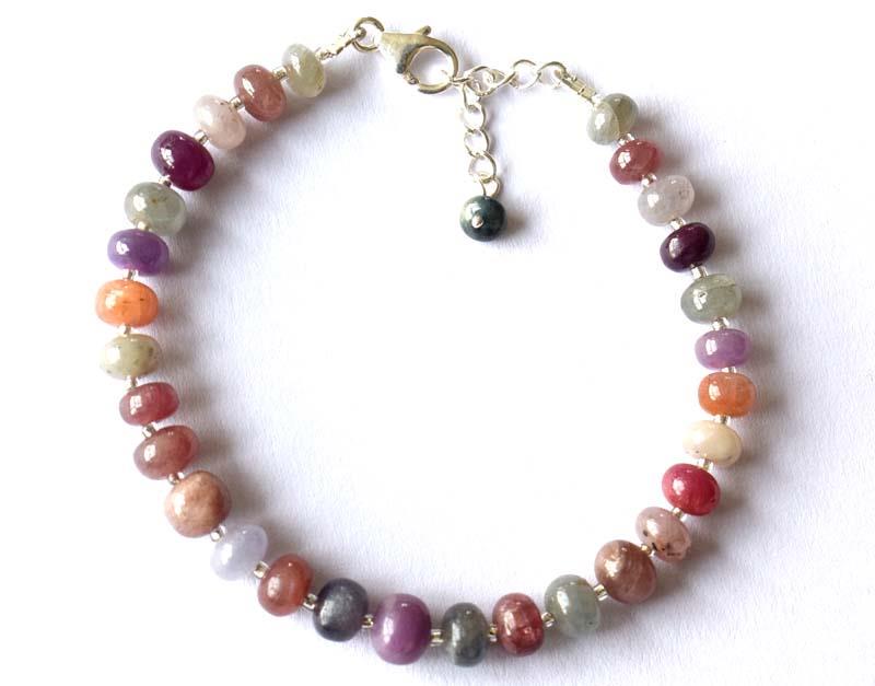 NATURAL MULTI SAPPHIRE BRACELET W/ 925 SILVER (1 of 3)