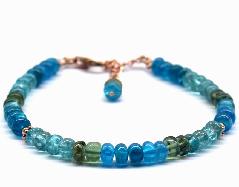 NATURAL APATITE BRACELET W/ 925 SILVER (1 of 5)