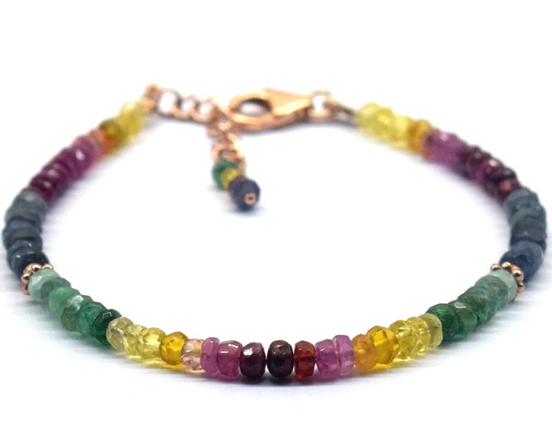 EMERALD RUBY SAPPHIRE BRACELET 925 SILVER (1 of 7)