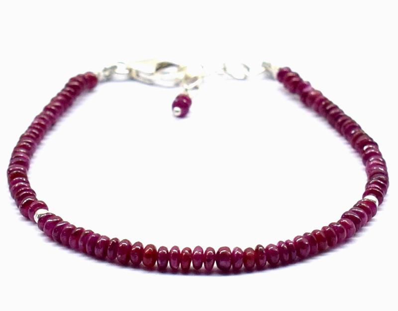 NATURAL RUBY BRACELET W/ 925 SILVER (1 of 5)