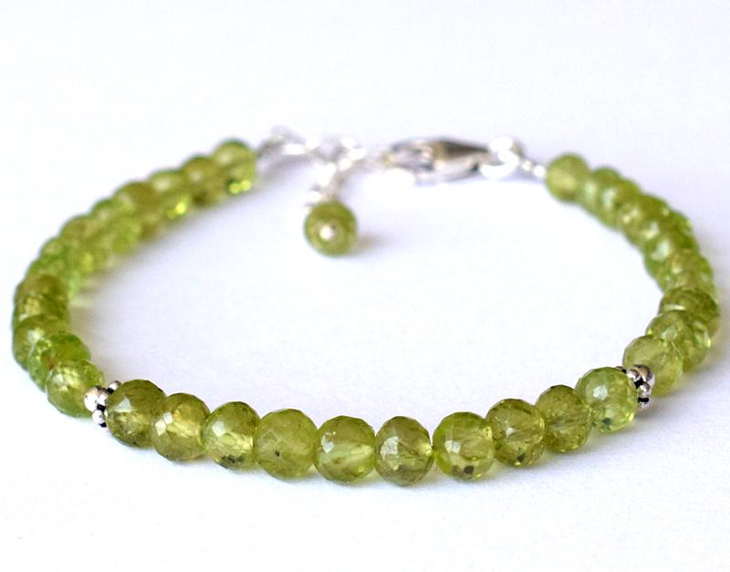 NATURAL PERIDOT BRACELET W/ 925 SILVER (1 of 4)