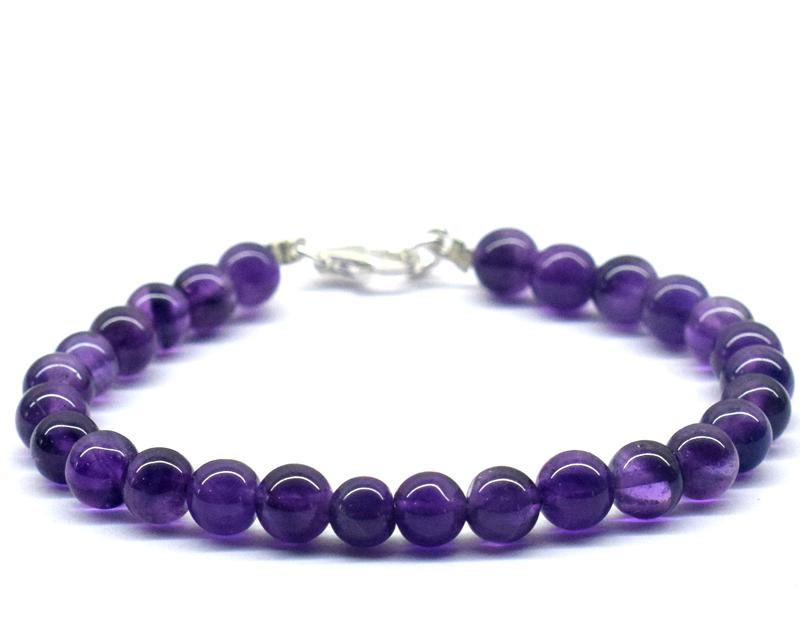 NATURAL AMETHYST BRACELET W/ 925 SILVER (1 of 5)