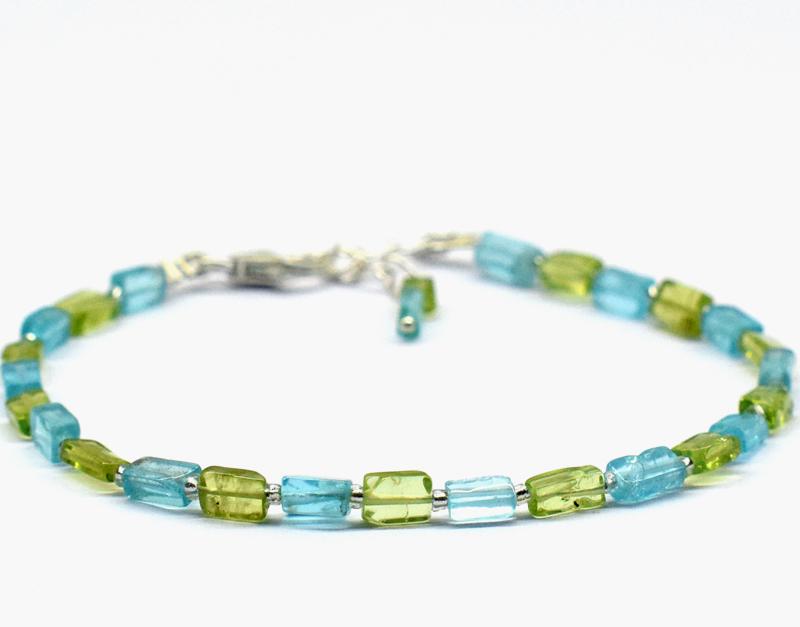 APATITE & PERIDOT BRACELET W/ 925 SILVER (1 of 6)