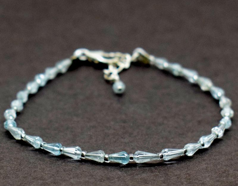 AQUAMARINE BRACELET W/ 925 SILVER (1 of 5)
