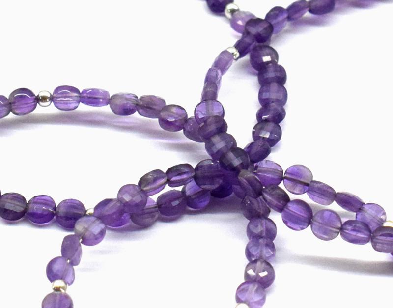 4 BRACELETS - NATURAL AMETHYST  W/ 925 SILVER (1 of 7)