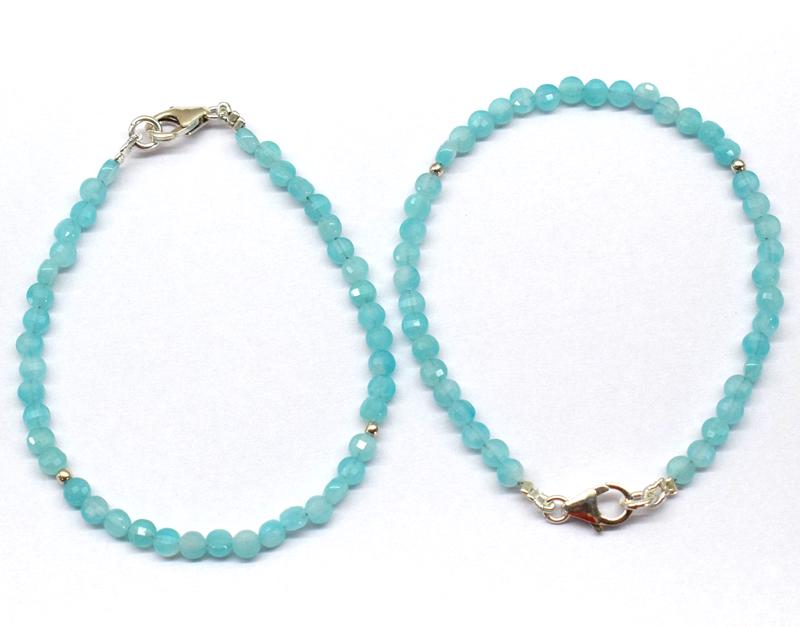 2 BRACELETS - NATURAL AMAZONITE W/ 925 SILVER (1 of 6)