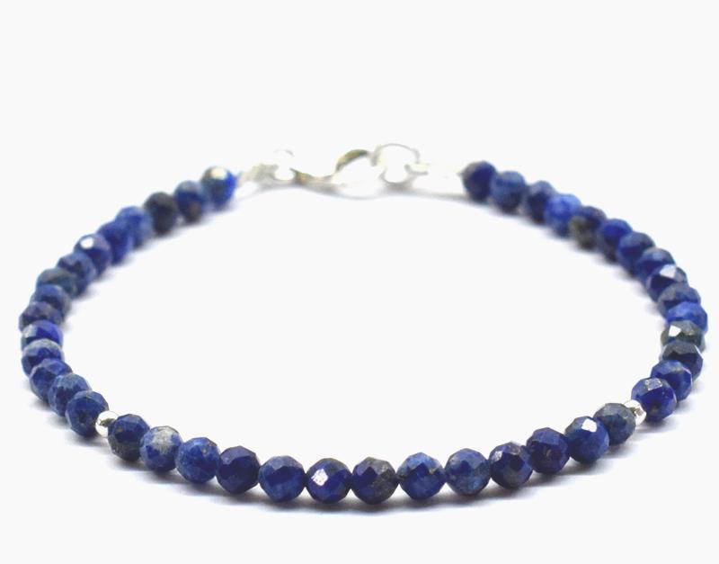 NATURAL LAPIS BRACELET W/ 925 SILVER (1 of 5)