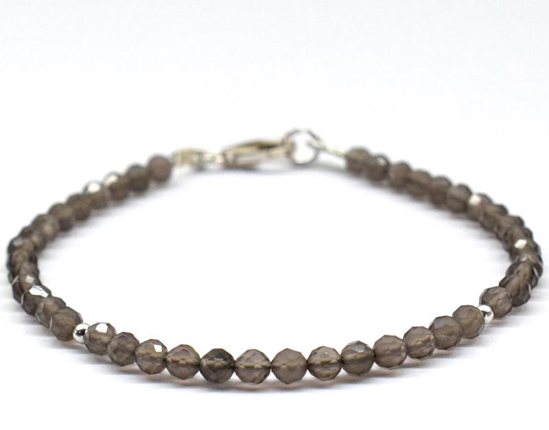 NATURAL SMOKY QUARTZ BRACELET W/ 925 SILVER (1 of 5)
