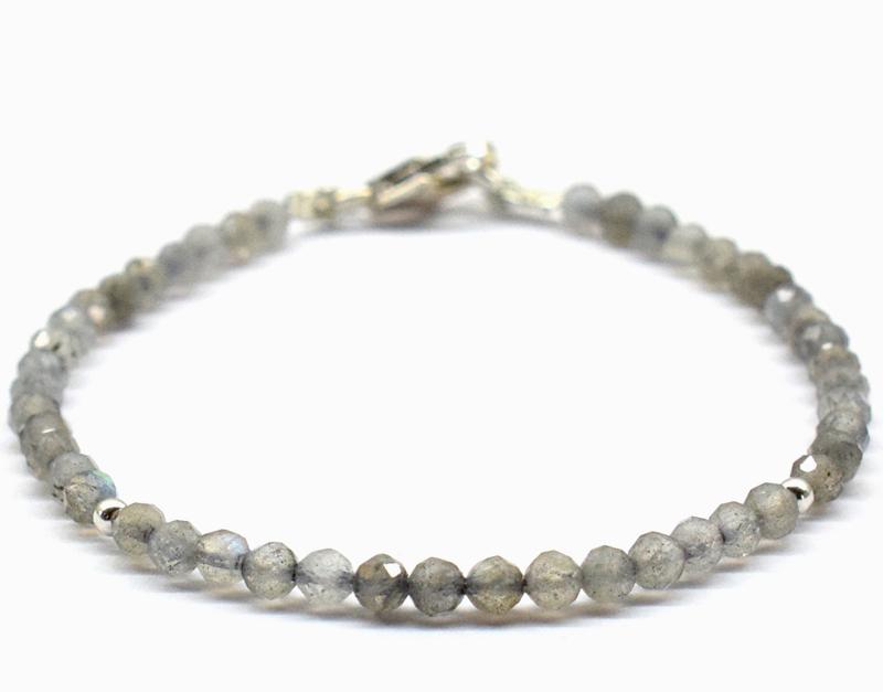 NATURAL LABRADORITE BRACELET W/ 925 SILVER (1 of 5)